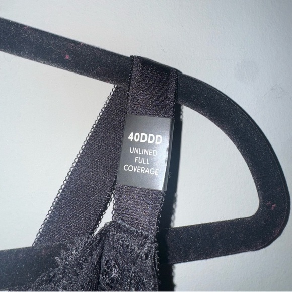 Torrid Black Underwire Unlined Full Coverage Lace Bra - Size 40DDD - Picture 3 of 4